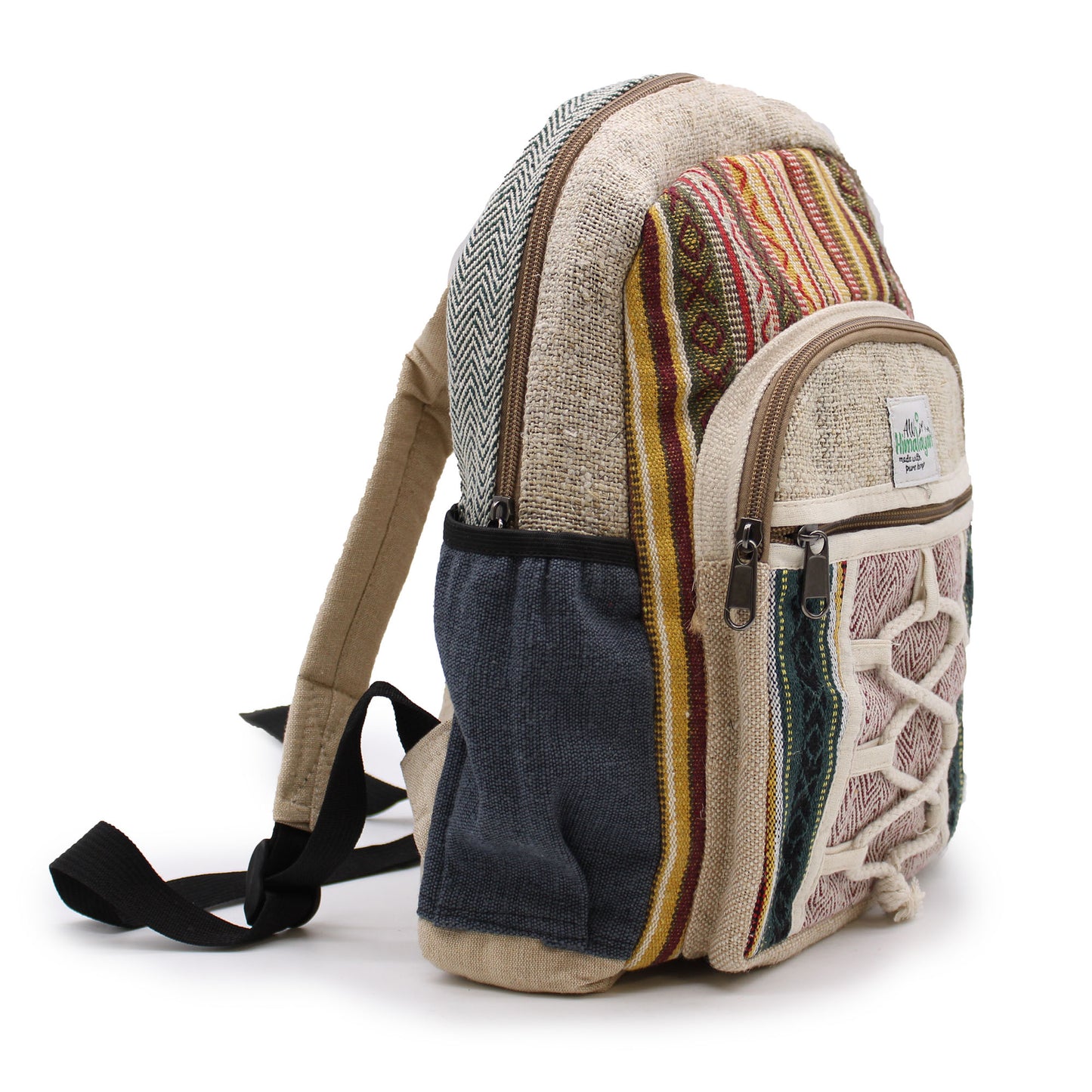 Small Hemp Backpack - Rope & Pockets Style