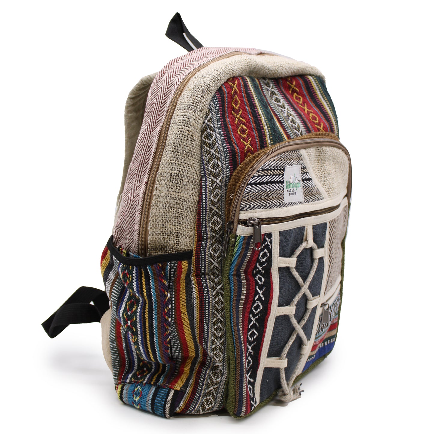 Large Hemp Backpack - Rope & Pockets Style