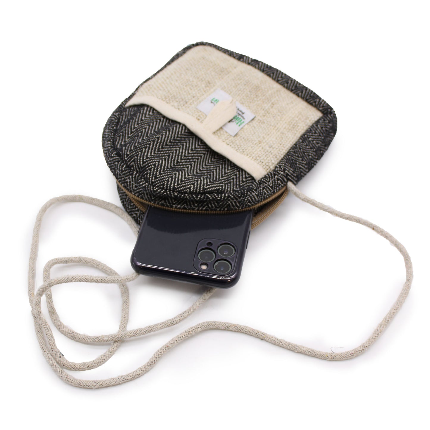 Mobile Hemp Bag with String - Random Colour