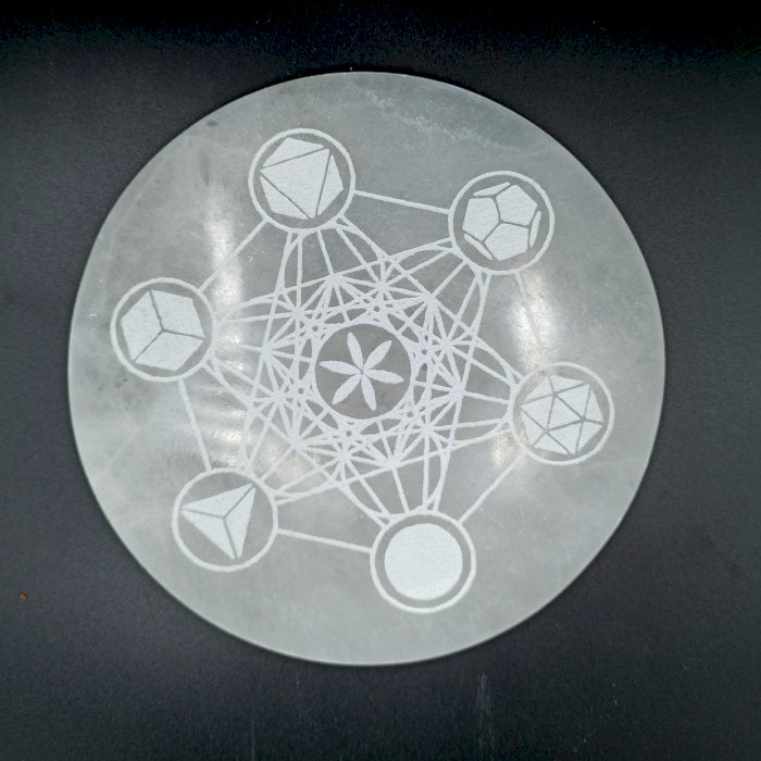 Large Charging Plate 18cm - Sacred Geometry