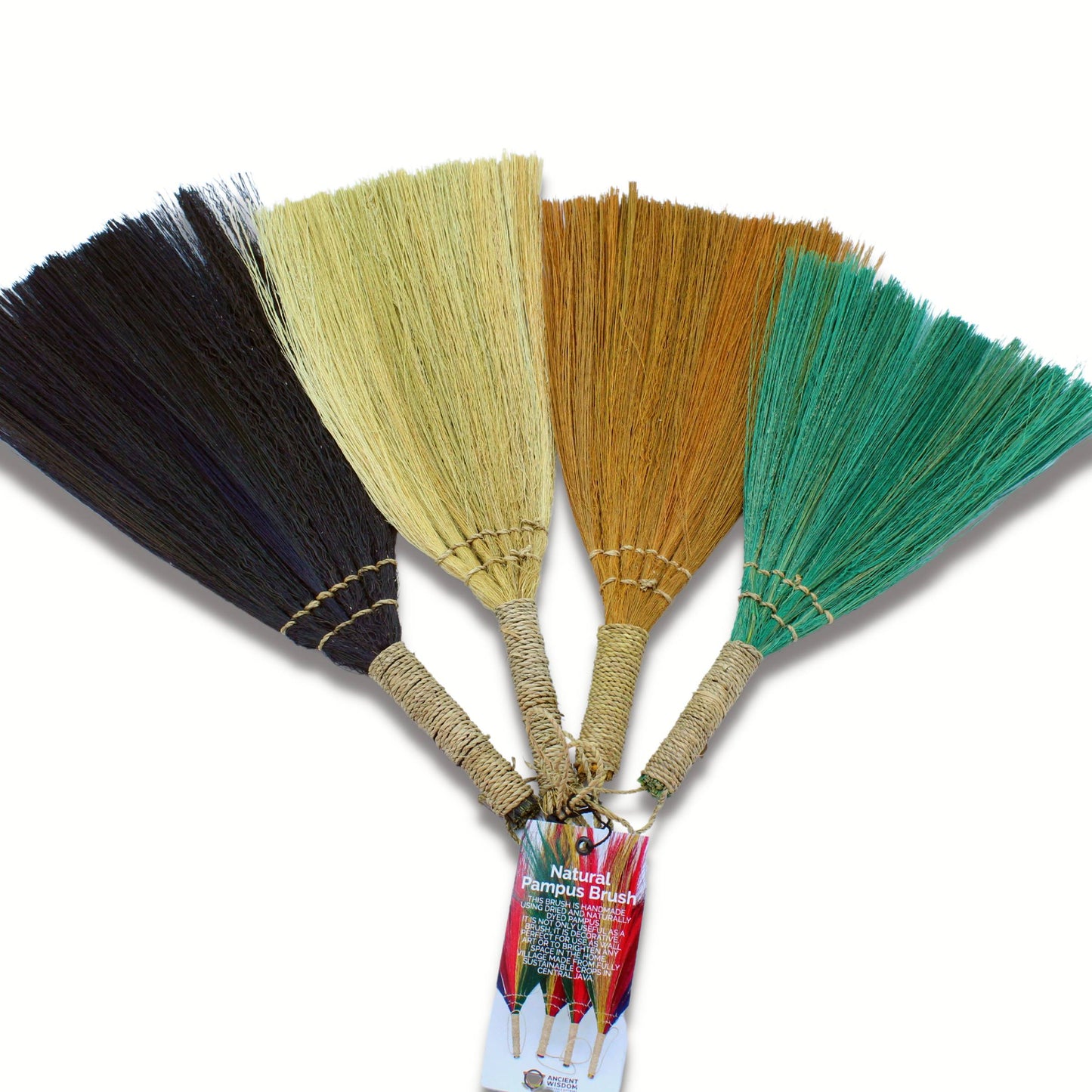 Set 4 - Pampus Fan Broom - Mixed colours & size