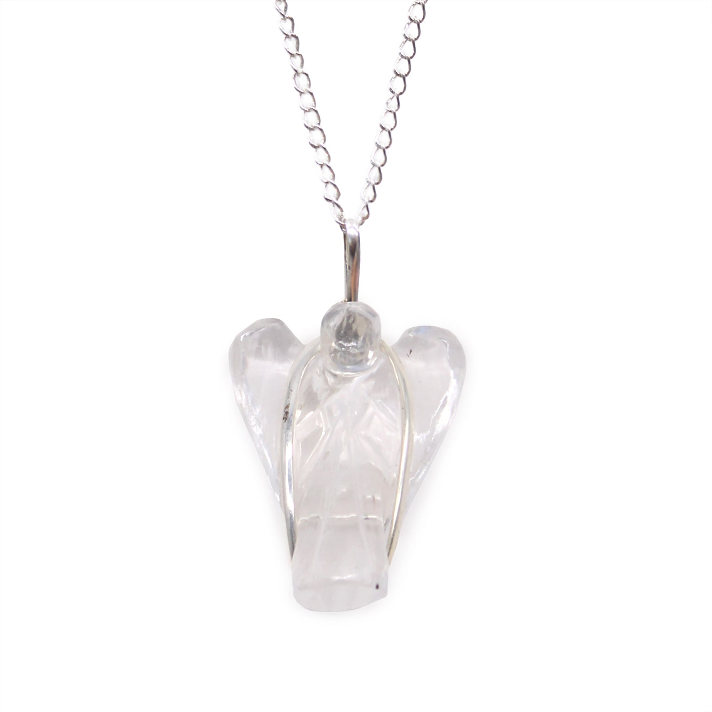 Gemstone Guardian Angel Pendant - Clear Quartz