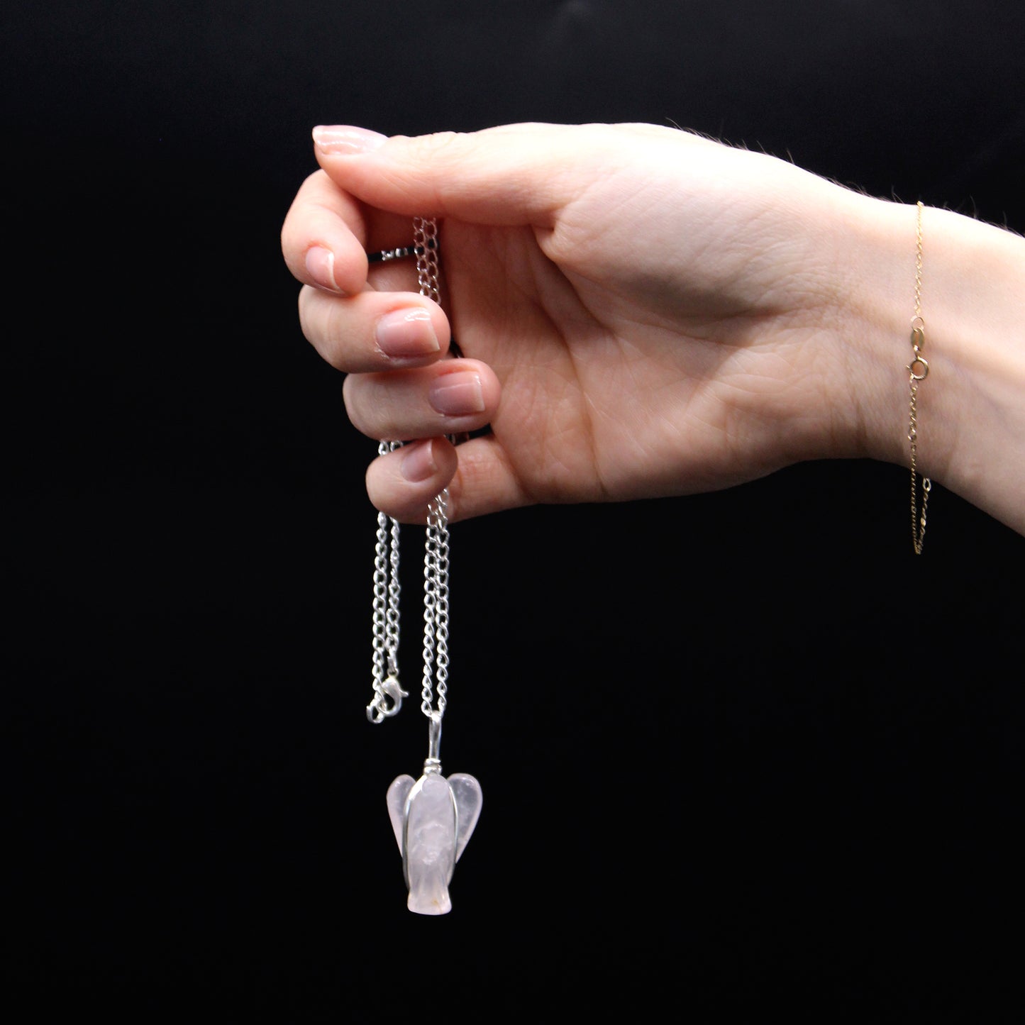 Gemstone Guardian Angel Pendant - Clear Quartz