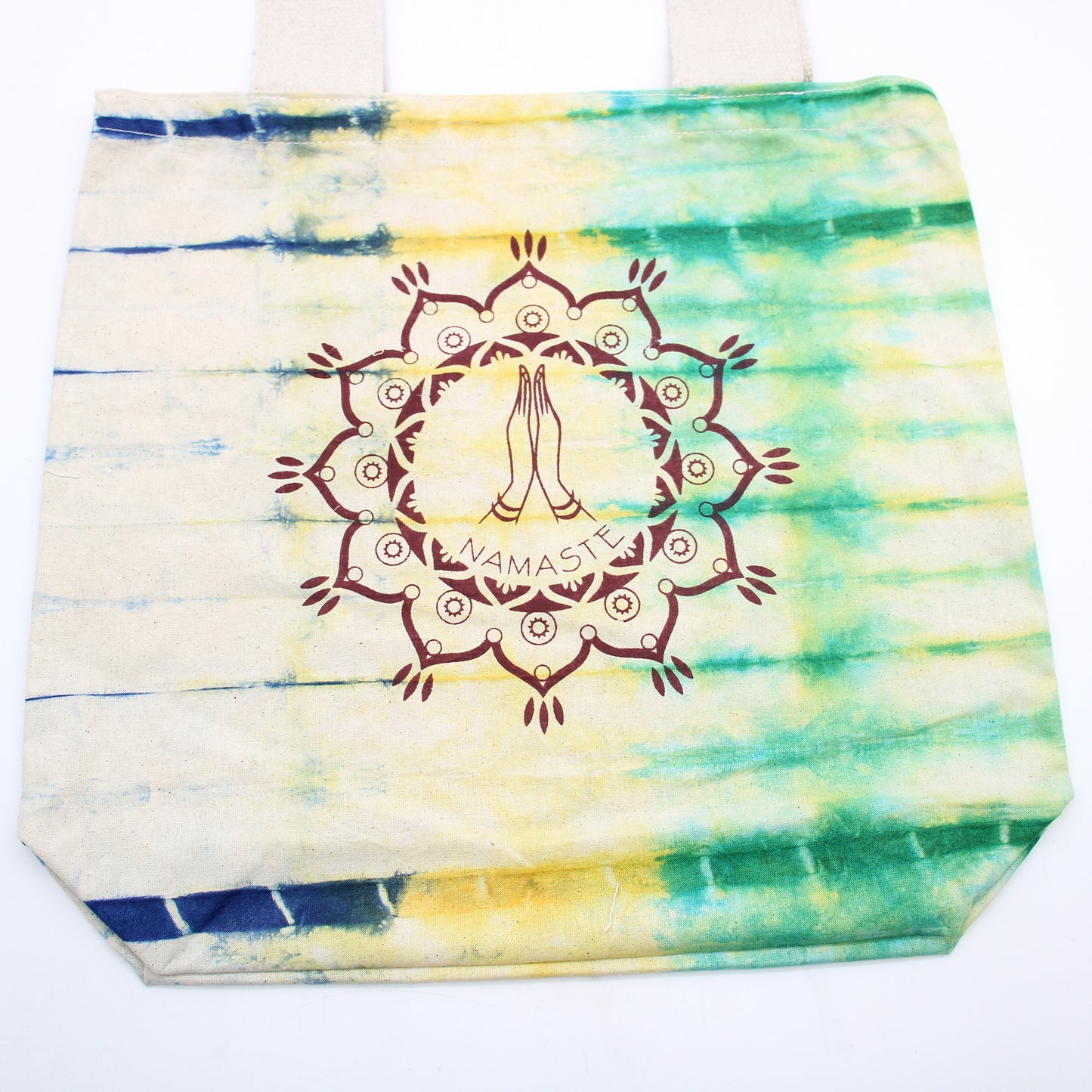 Tye-Dye Cotton Bag (6oz) - 38x42x12cm -  Namaste Hands - Multi - Natural Handle