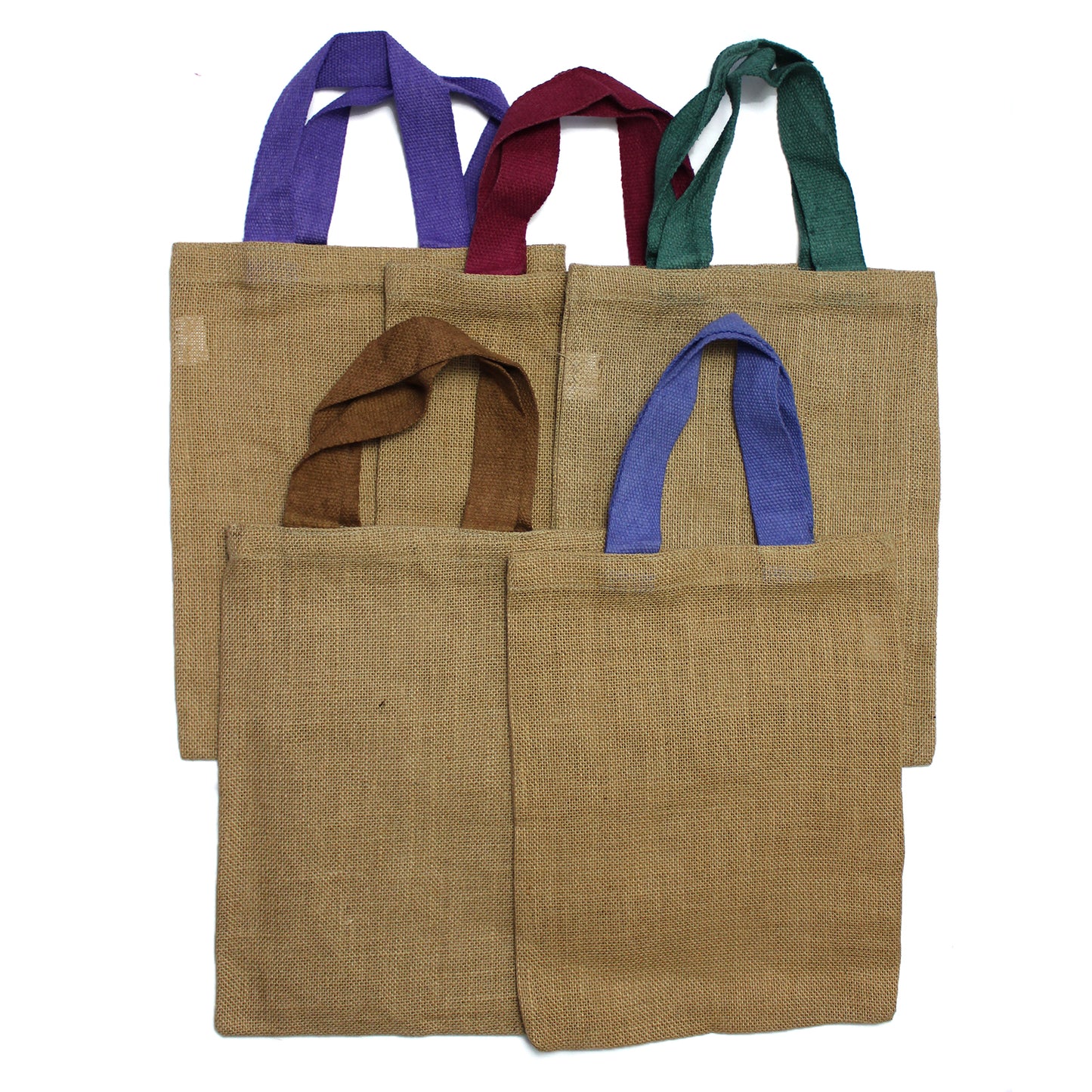 Jute Tote Bag - Green Colour Handle