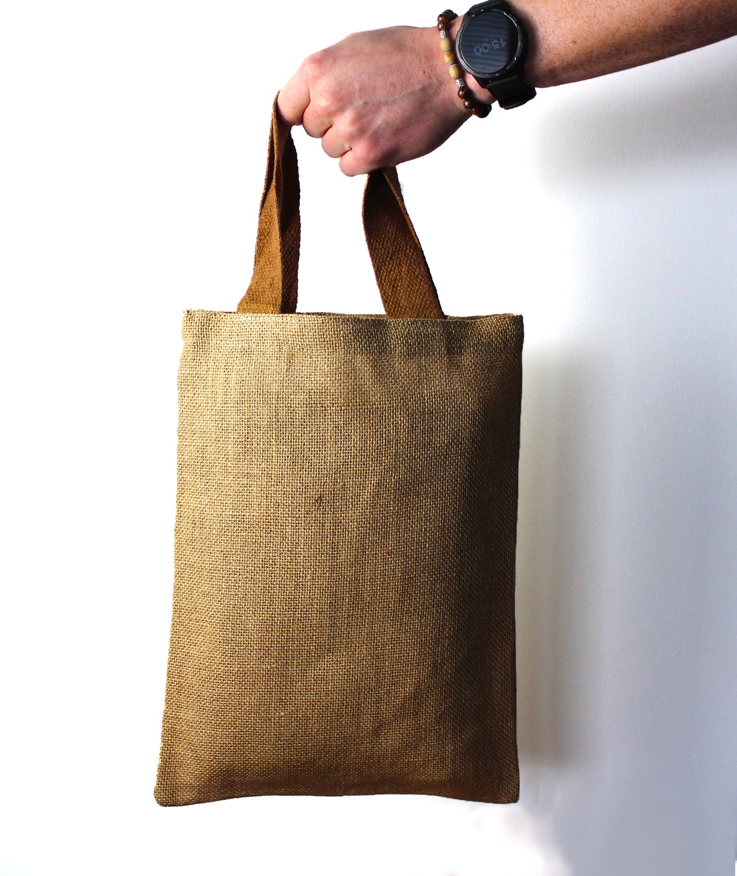 Jute Tote Bag - Red Colour Handle