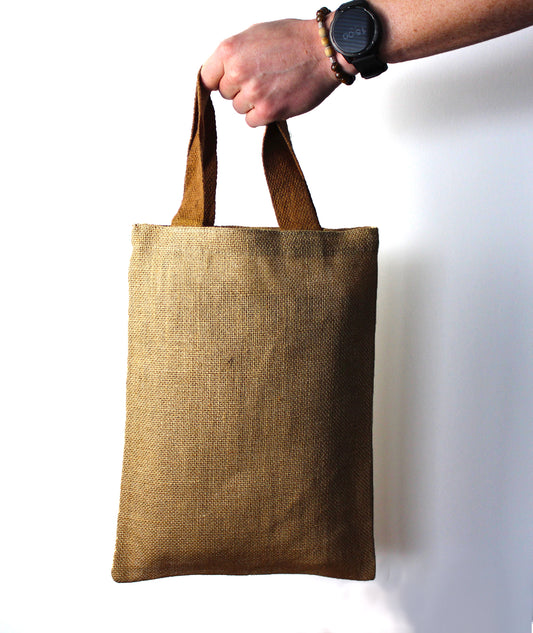 Jute Tote Bag - Brown Colour Handle