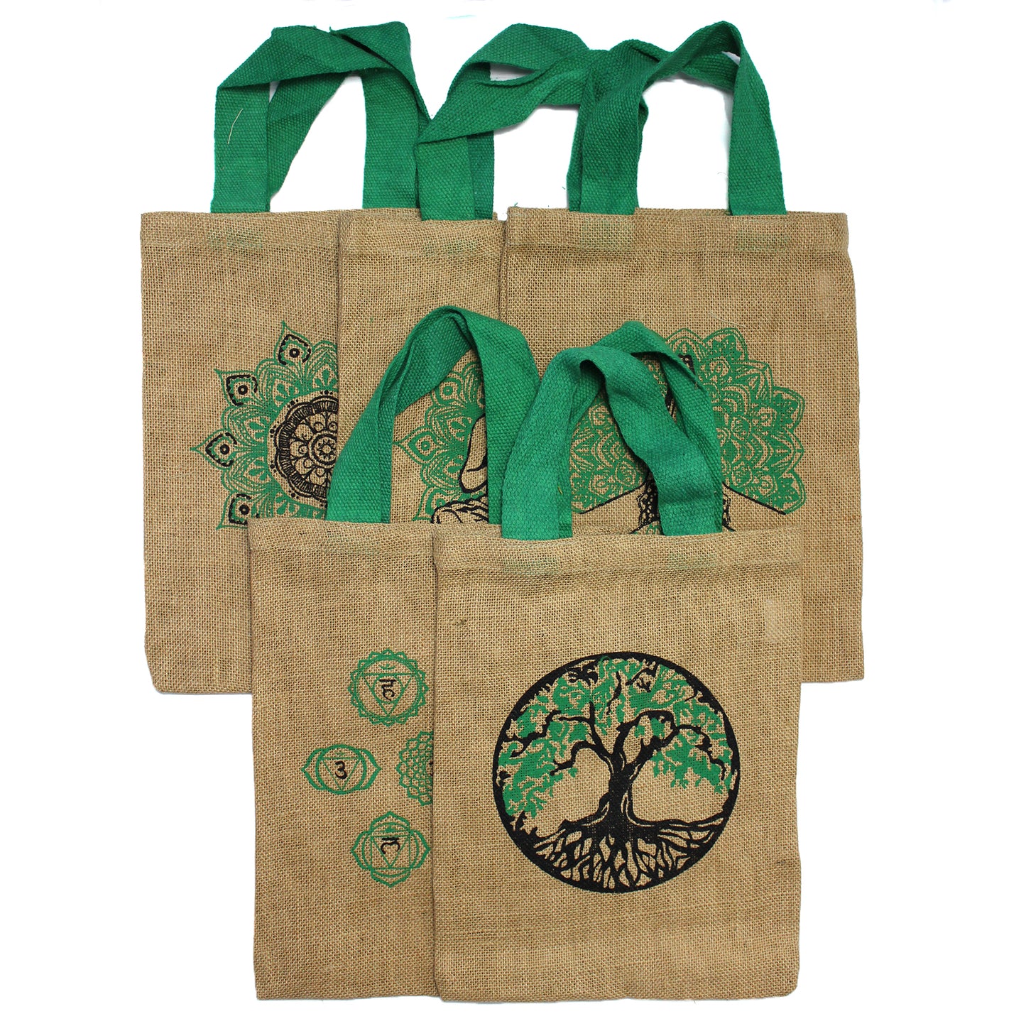 Jute Tote Bag - Mystic designs - Buddha