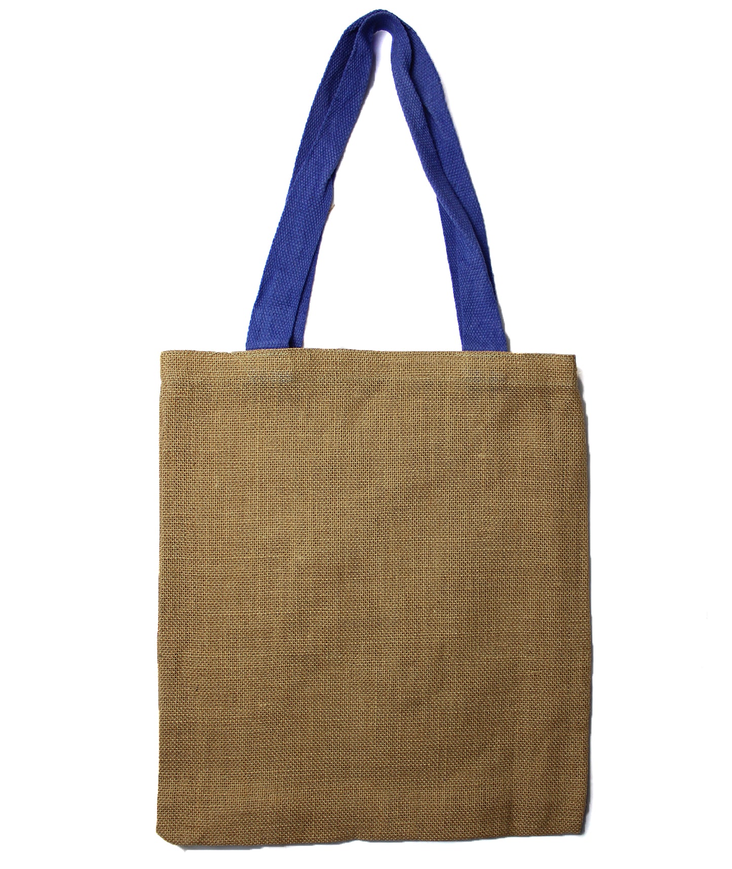 Large Jute Tote Bag - Blue Colour Handle