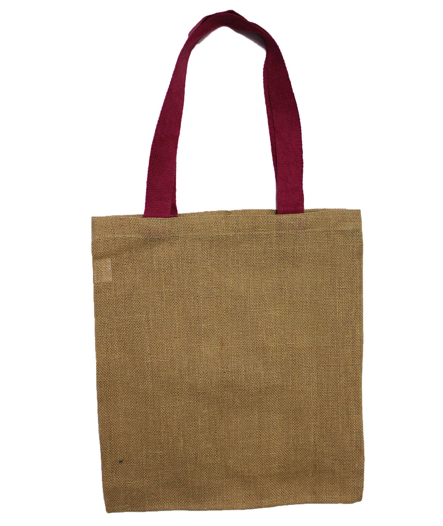 Large Jute Tote Bag - Purple Colour Handle