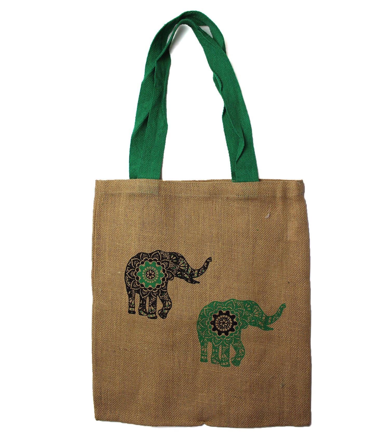 Large Jute Tote Bag Mystic Designs - Hamsa