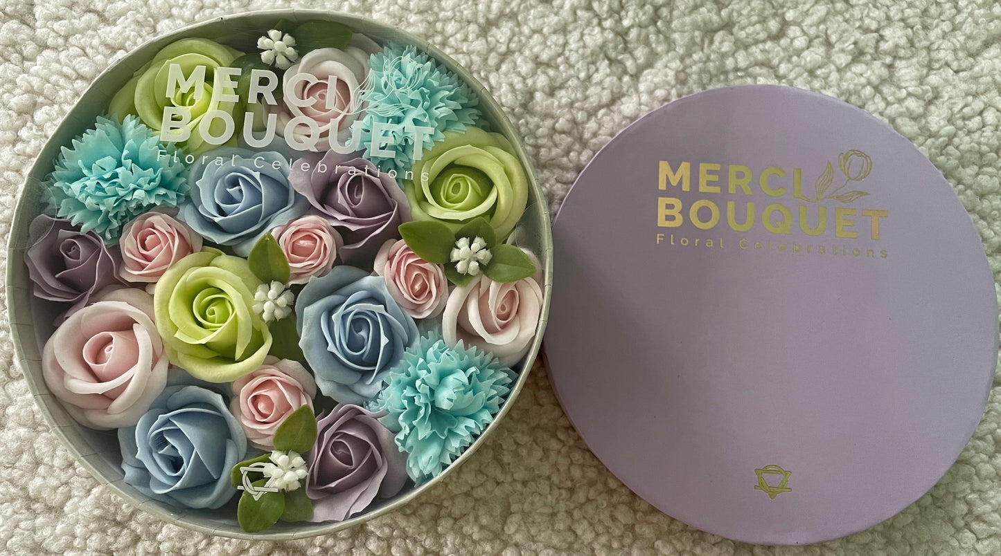 Round Soap Arrangement Box - Baby Blessings - Blues