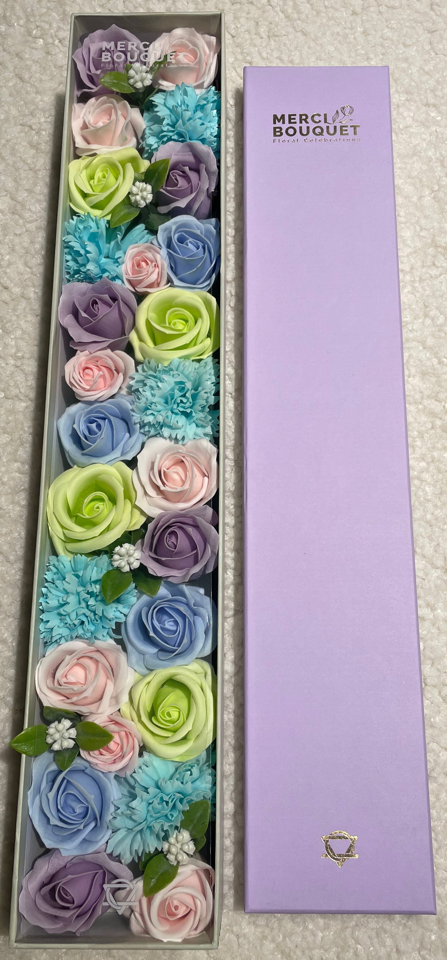 Extra Long Soap Arrangement Box - Baby Blessings - Blues