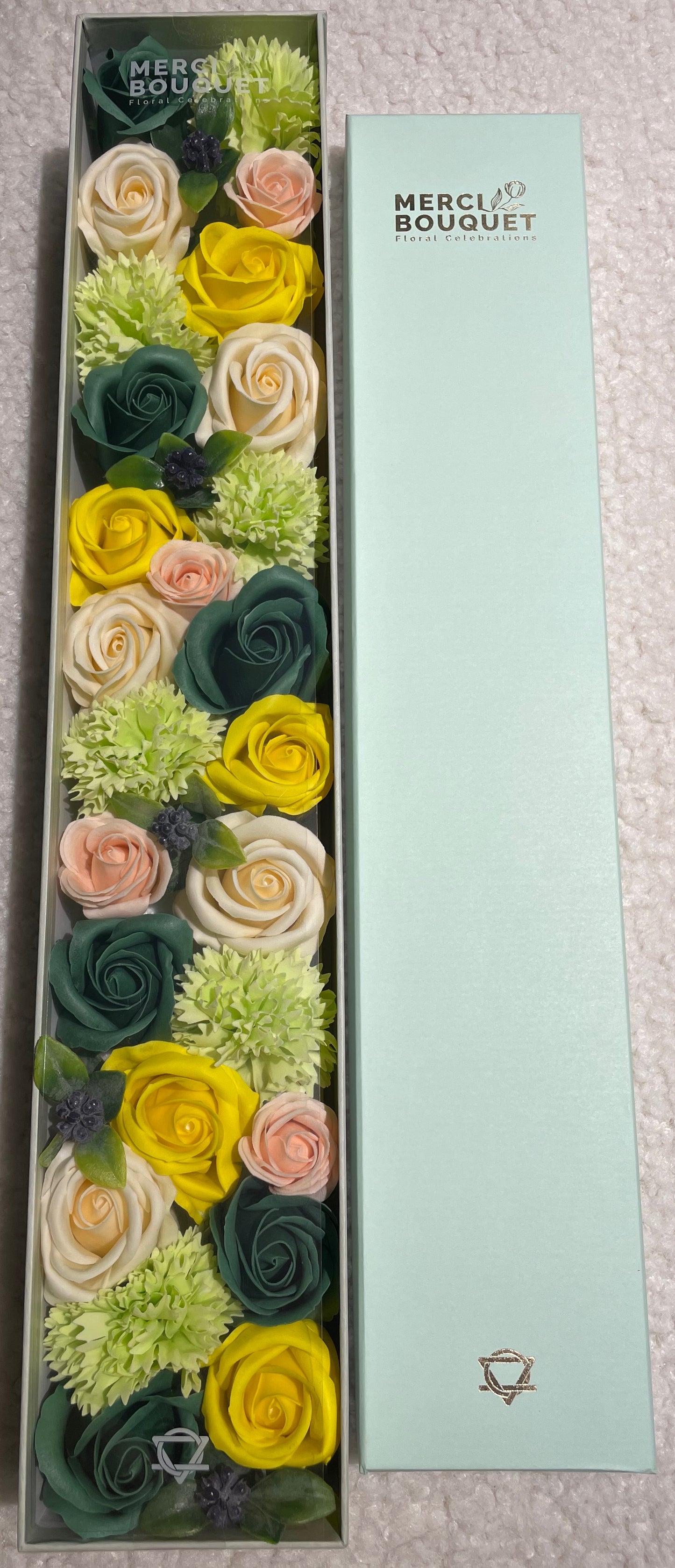 Extra Long Soap Arrangement Box - Spring Celibrations - Yellow & Greens