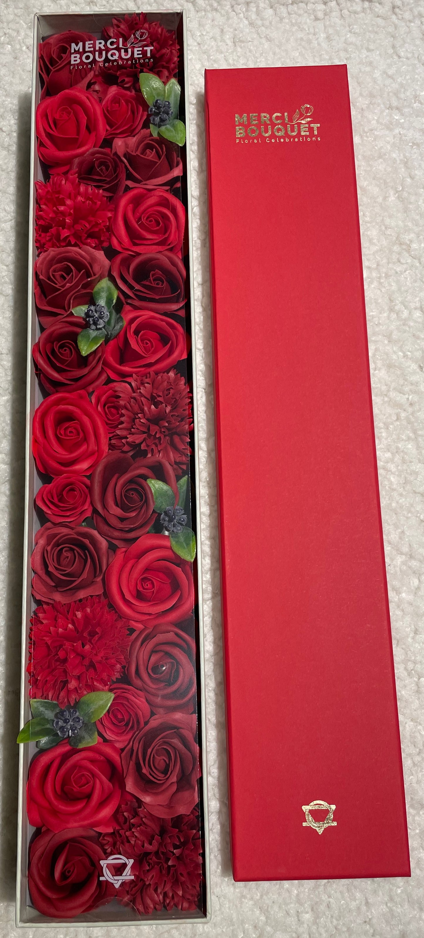 Extra Long Soap Arrangement Box - Classic Red Roses