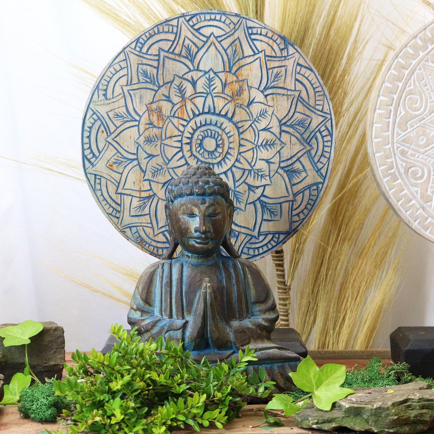 Buddha Feng Shui Set - Flower Mandala - Blue (2 Designs)