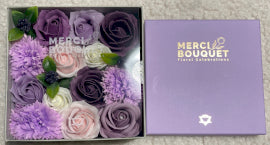 Square Soap Arrangement Box - Lavender Rose & Carnation