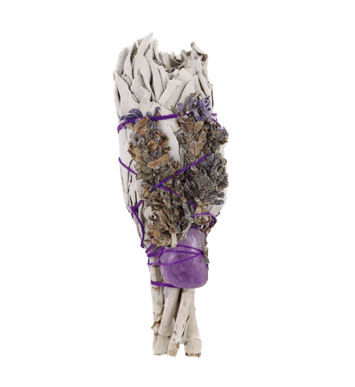 Smudge Stick (California) - Spiritual Healing Sage Torch  (amethyst) 10 cms