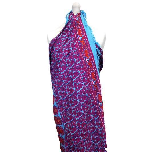 Teal Purple Mandela Sarong