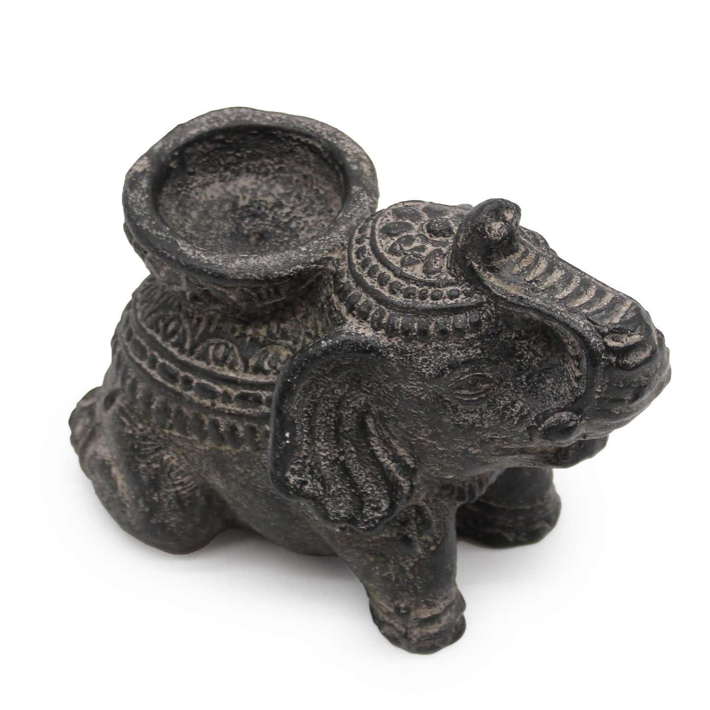 Elephant Incense & Candle Holder (black antique)