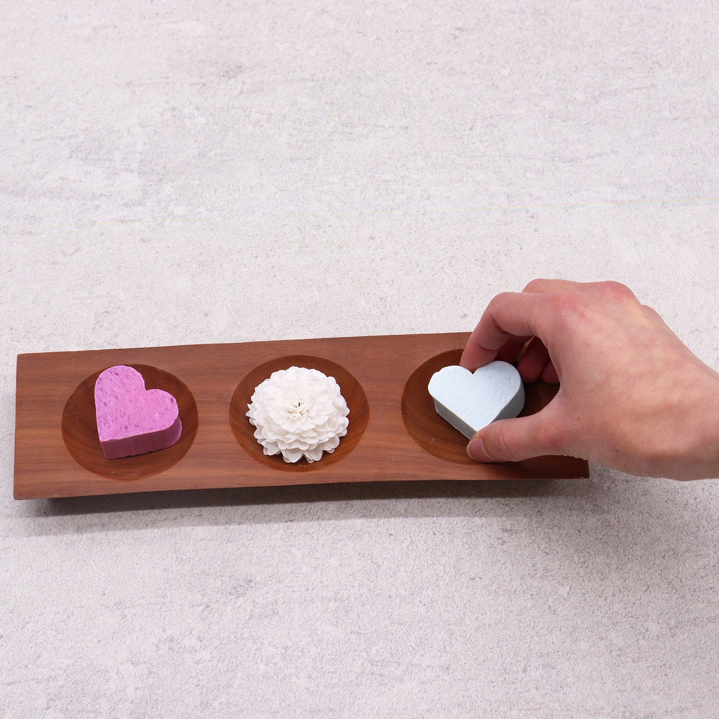 Three Bay Mahogany Soap Dish