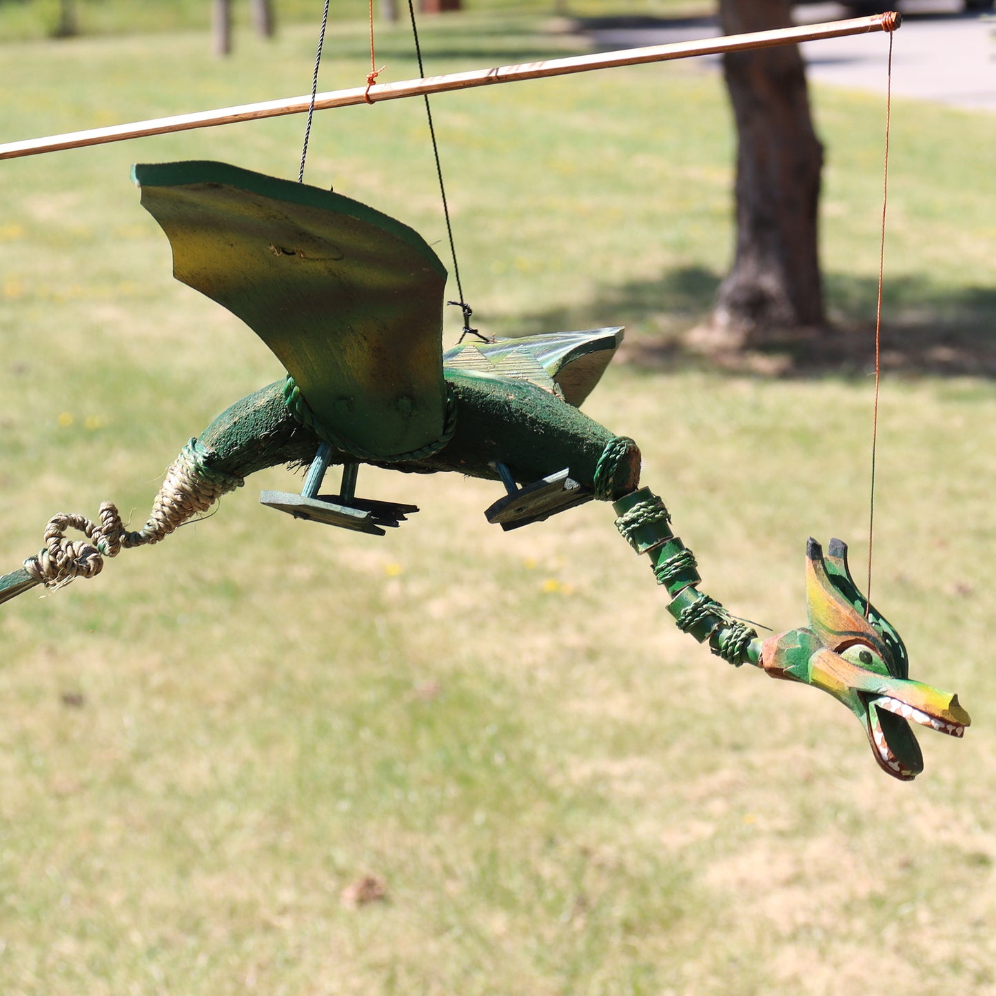 Green Coconut Dragon Wind Catcher - 37cm