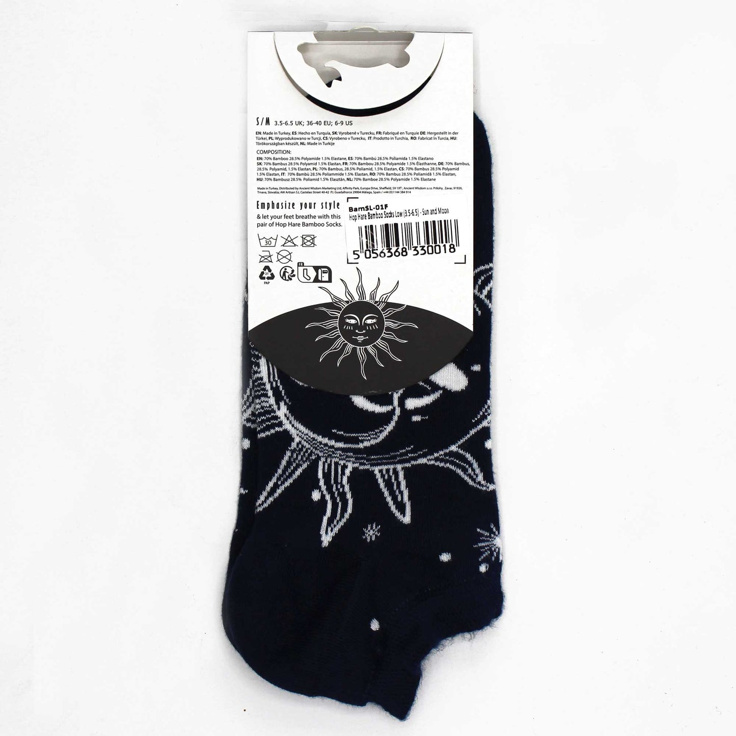 S/M Bamboo Socks Low (36-40) - Sun and Moon