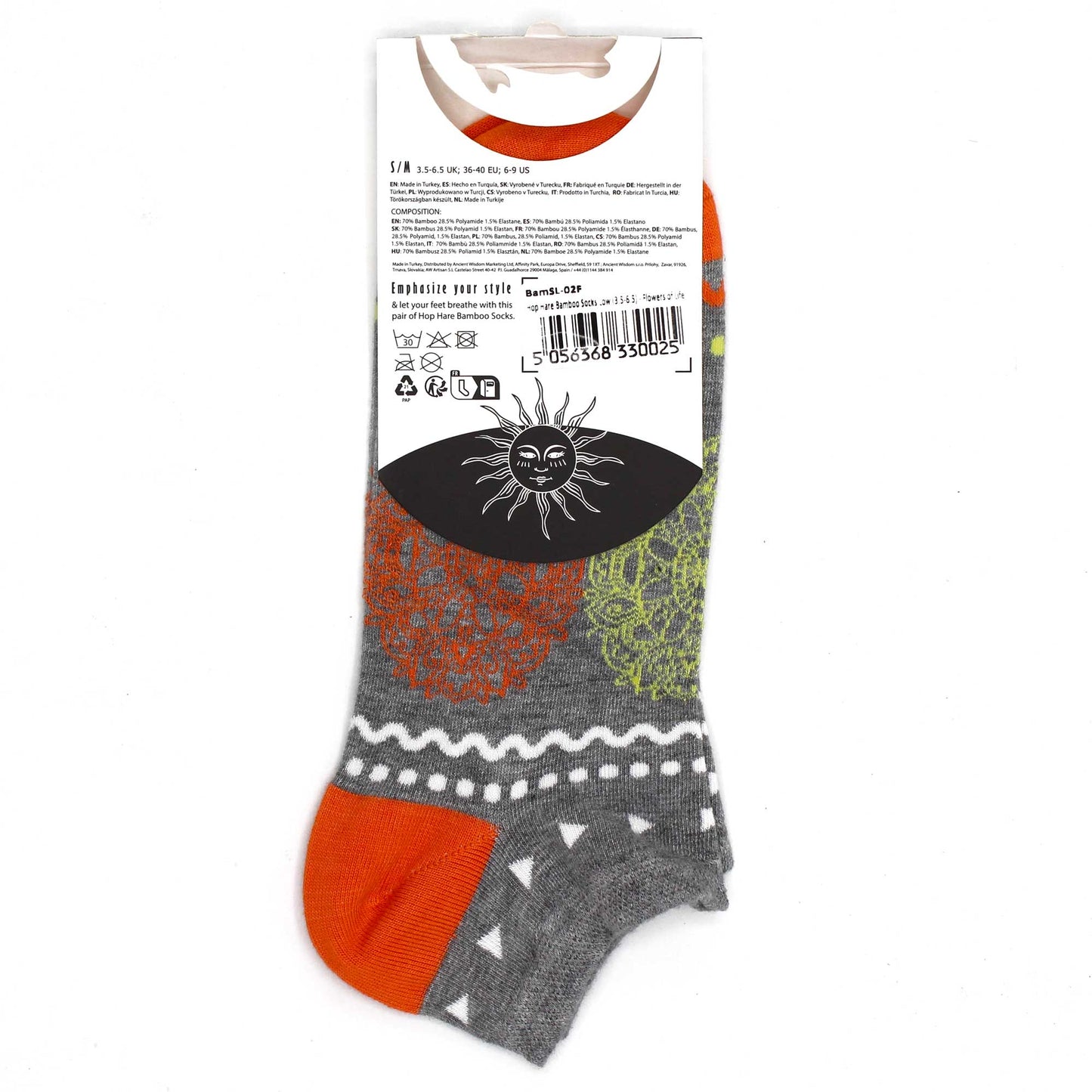 M/L Bamboo Socks Low (41-46) - Flowers of Life