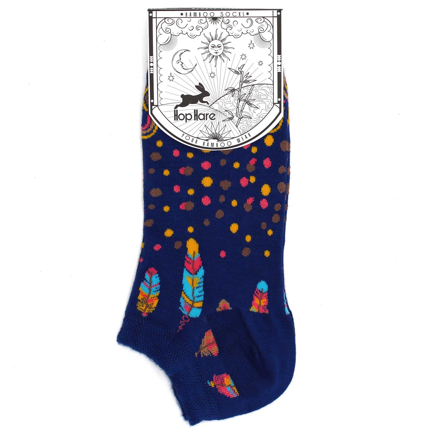 M/L Bamboo Socks Low (41-46) - Indian Feathers