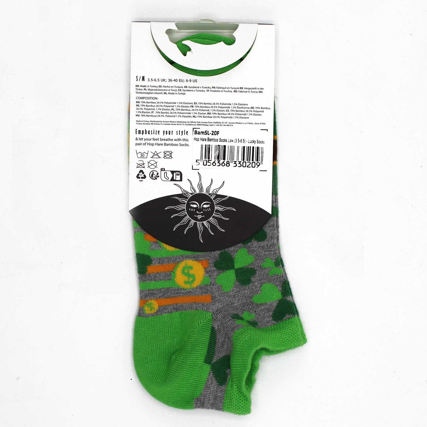 M/L Bamboo Socks Low (41-46) - Lucky Socks