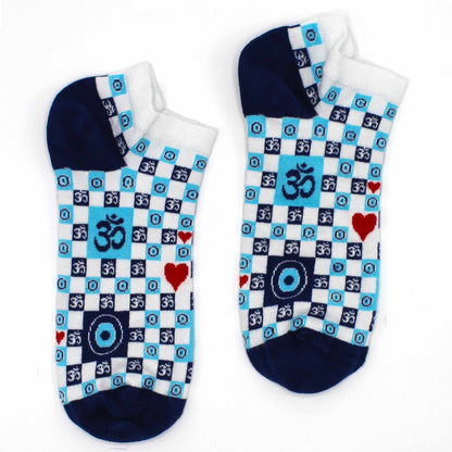 S/M Bamboo Socks Low (36-40) - Om and Evil Eye