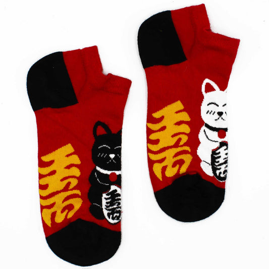 M/L Bamboo Socks Low (41-46) - Lucky Cat