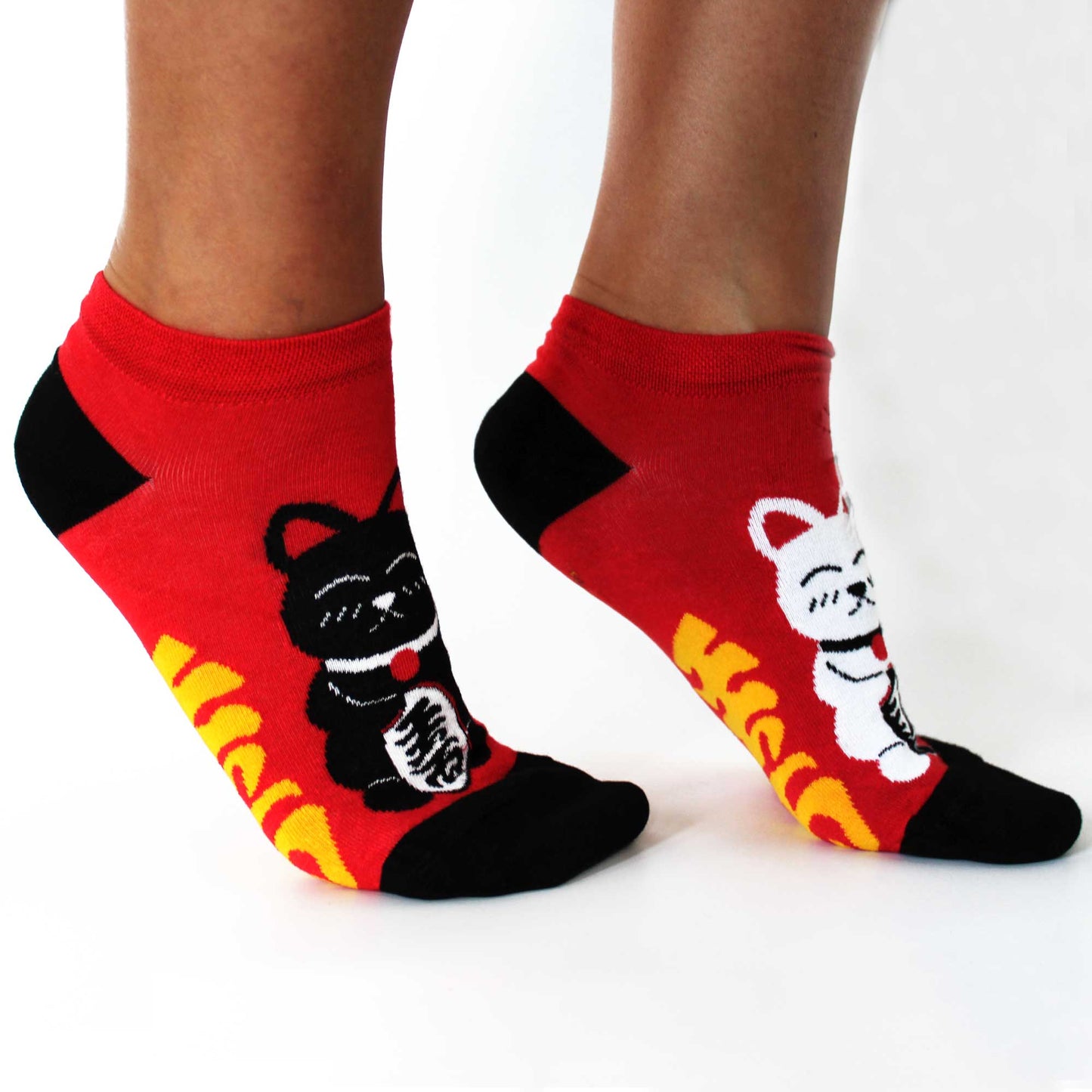 M/L Bamboo Socks Low (41-46) - Lucky Cat