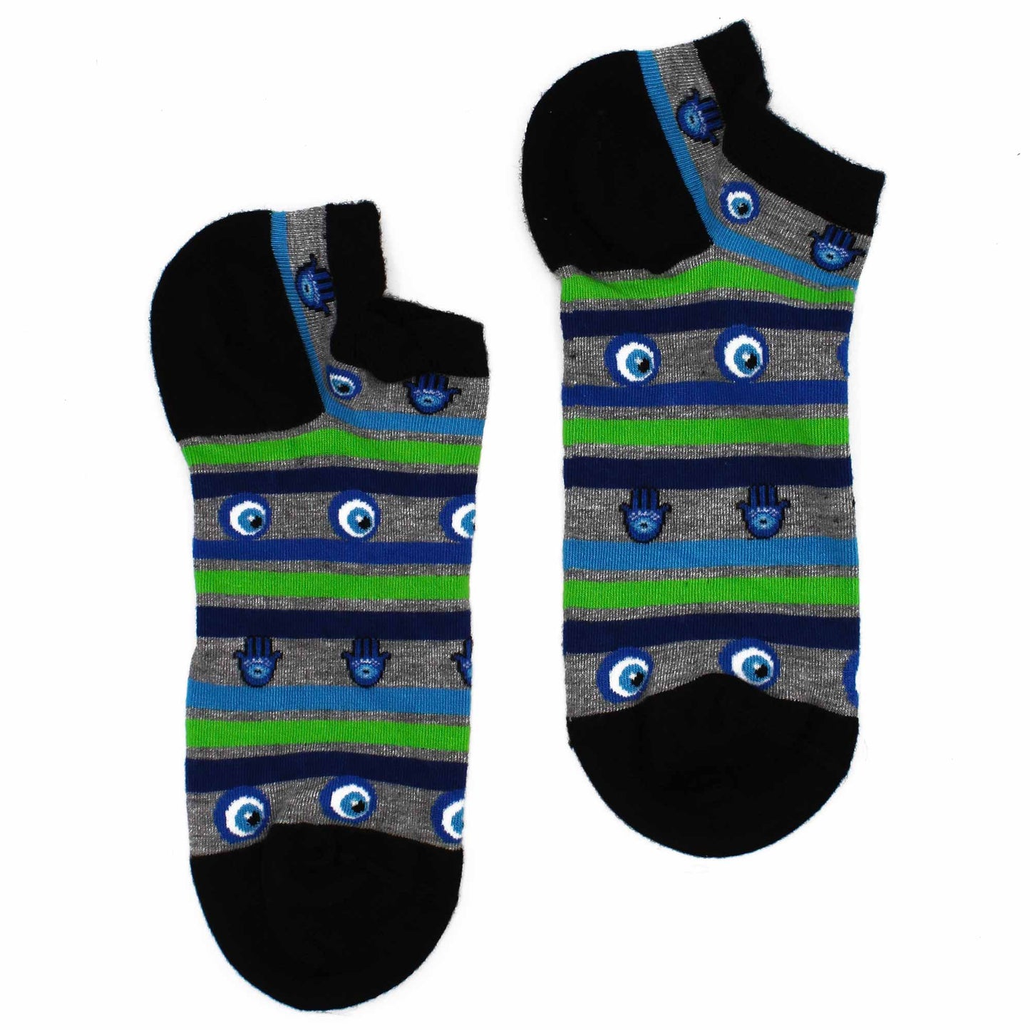 M/L Bamboo Socks Low (41-46) - Evil Eye & Hamsa