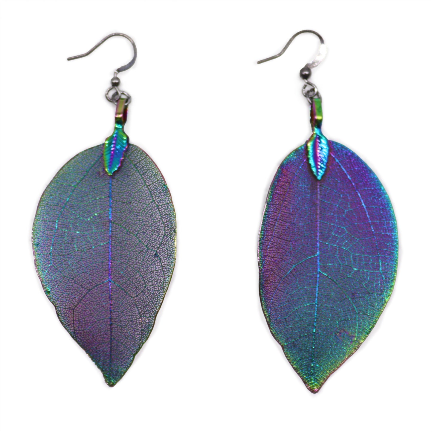 Earrings - Bravery Leaf - Rainbow