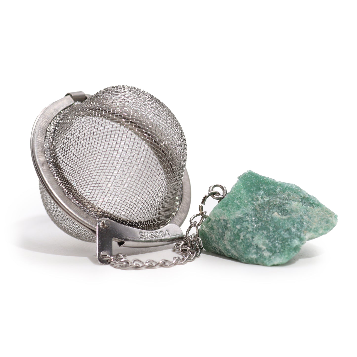 Raw Crystal Gemstone Tea Strainer - Green Aventurine