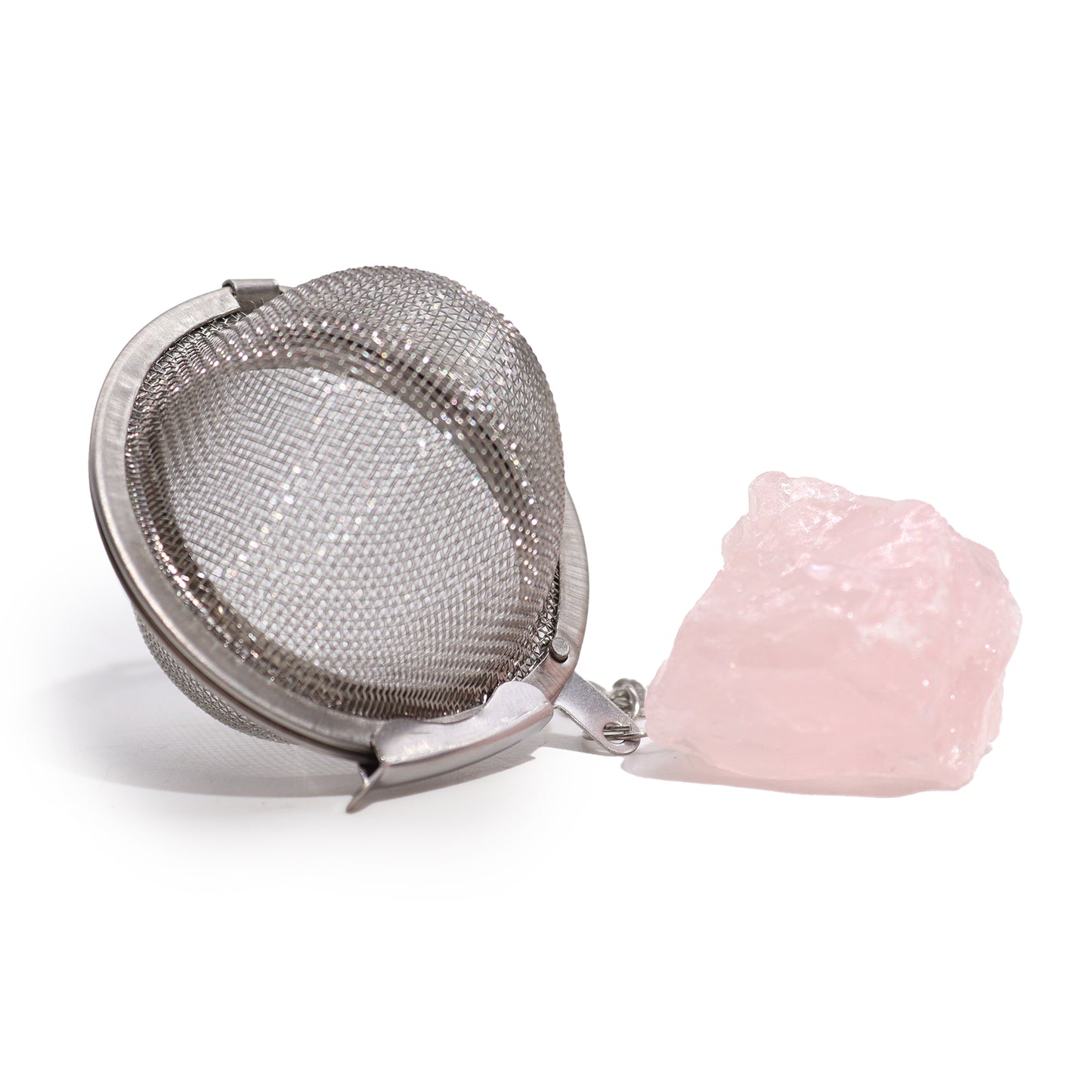 Raw Crystal Gemstone Tea Strainer - Rose Quartz