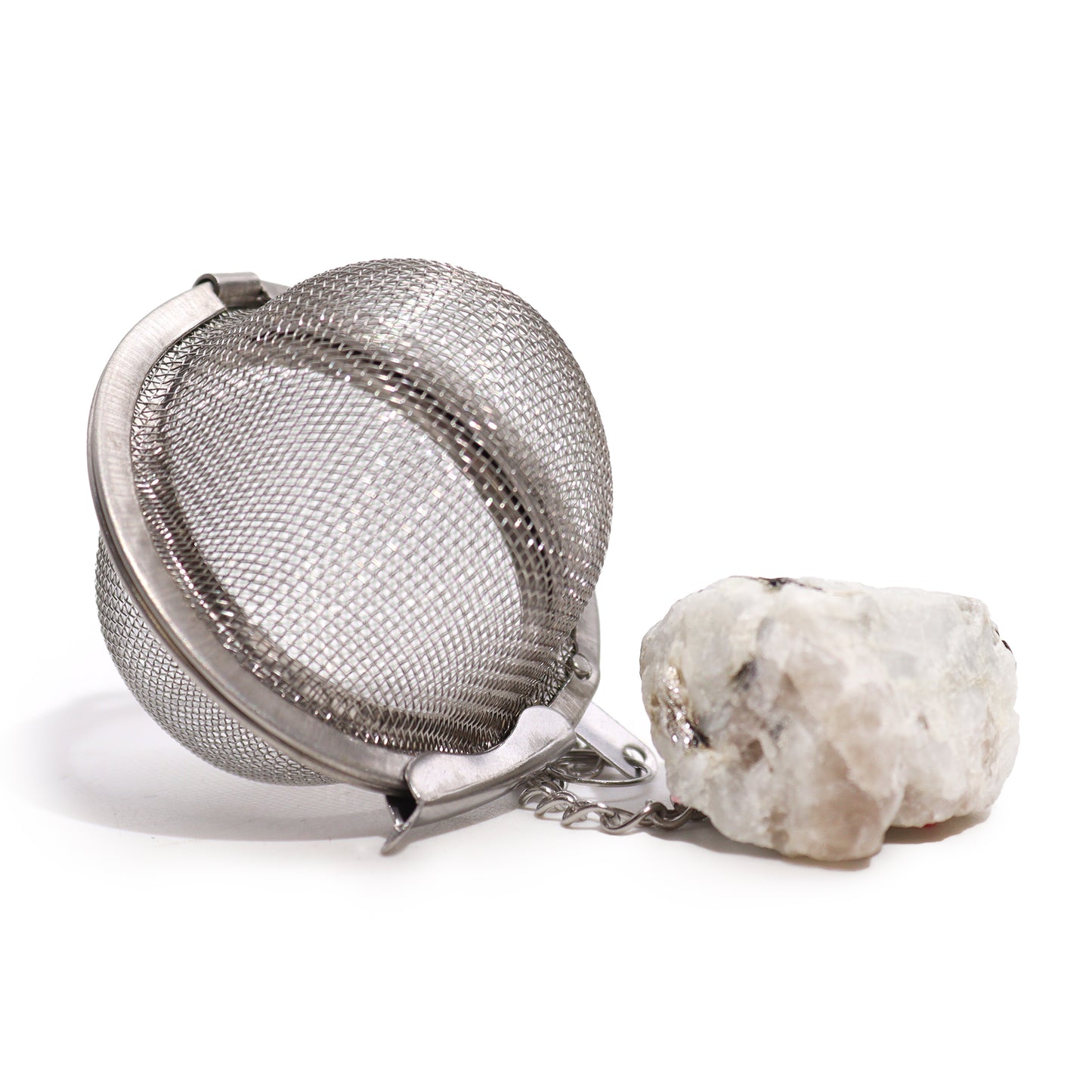 Raw Crystal Gemstone Tea Strainer - Rainbow Moonstone