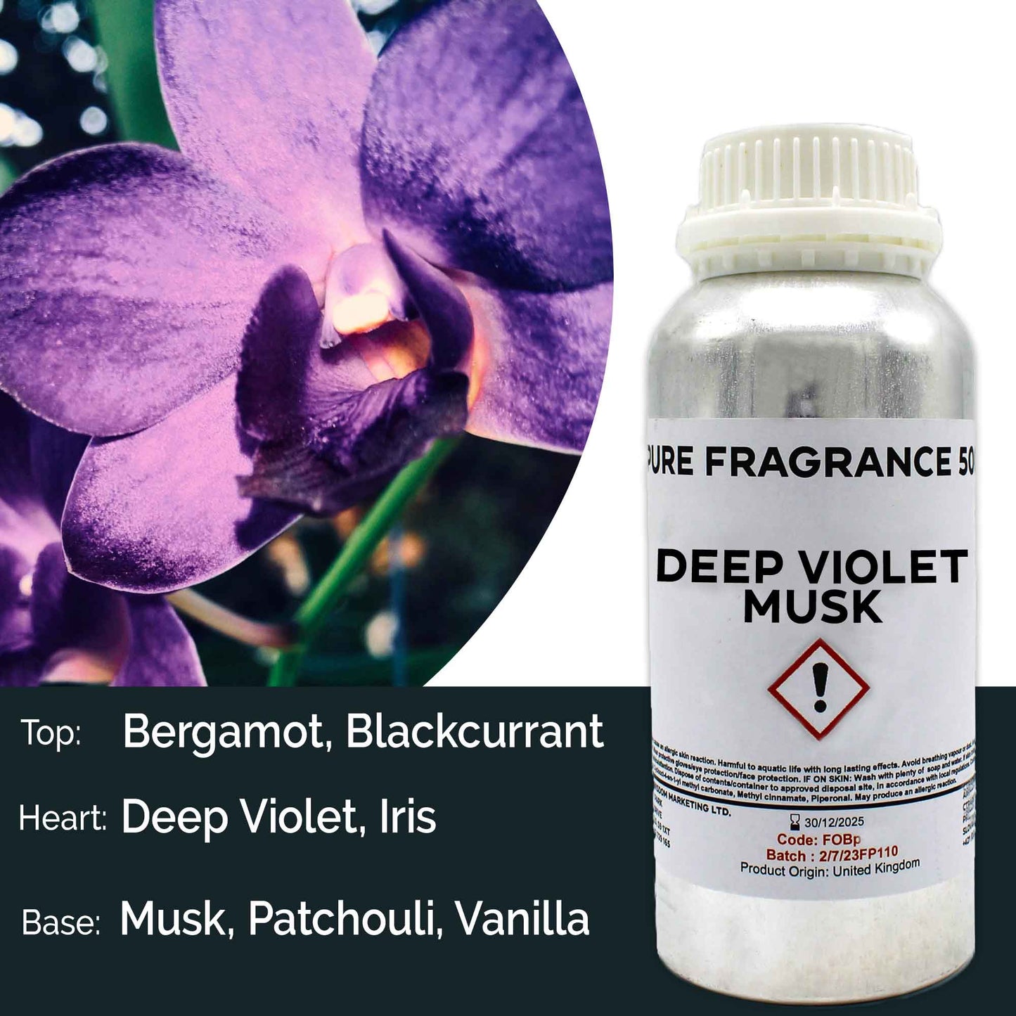 500ml (Pure) Fragrance Oil - Deep Violet Musk