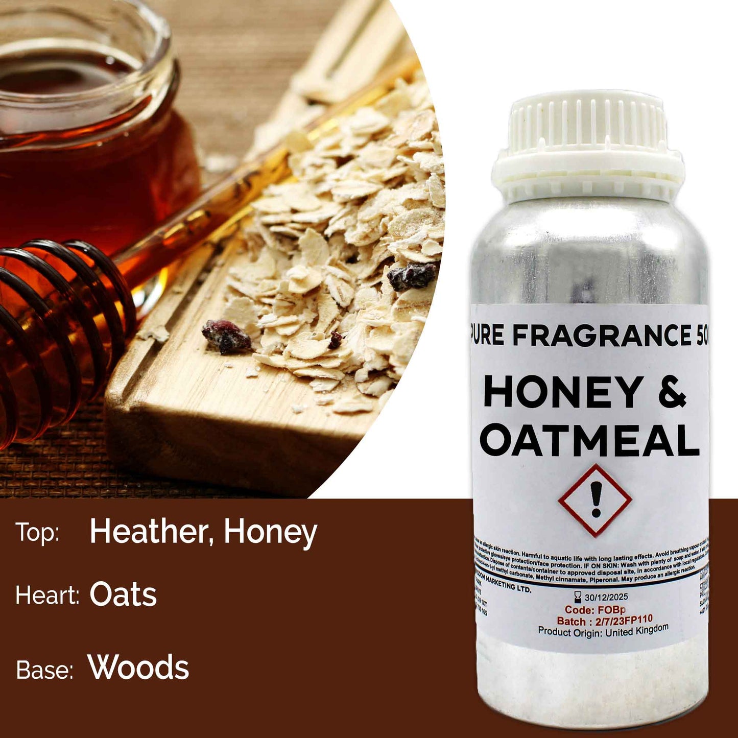 Honey & Oatmeal Pure Fragrance Oil - 500ml