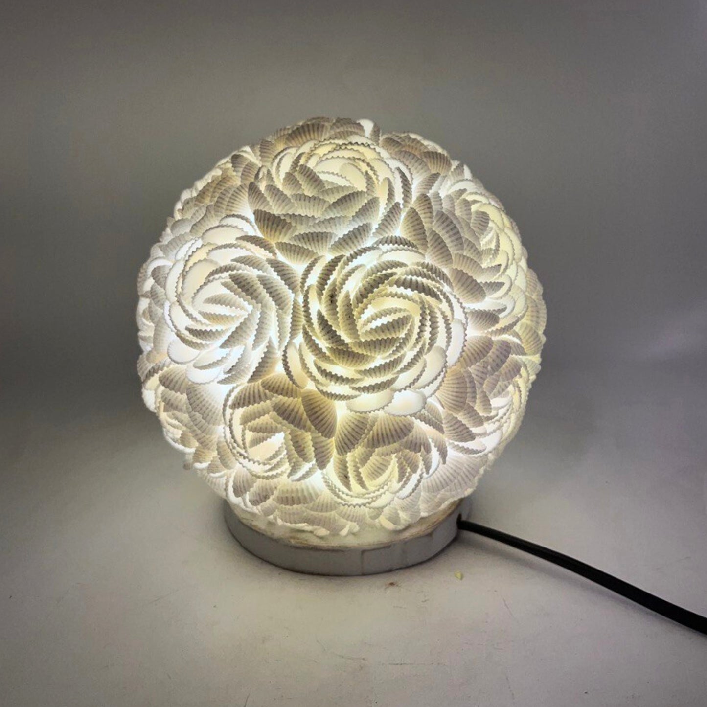 Boho Sea Shell Lamp - Rose Globe - 15cm