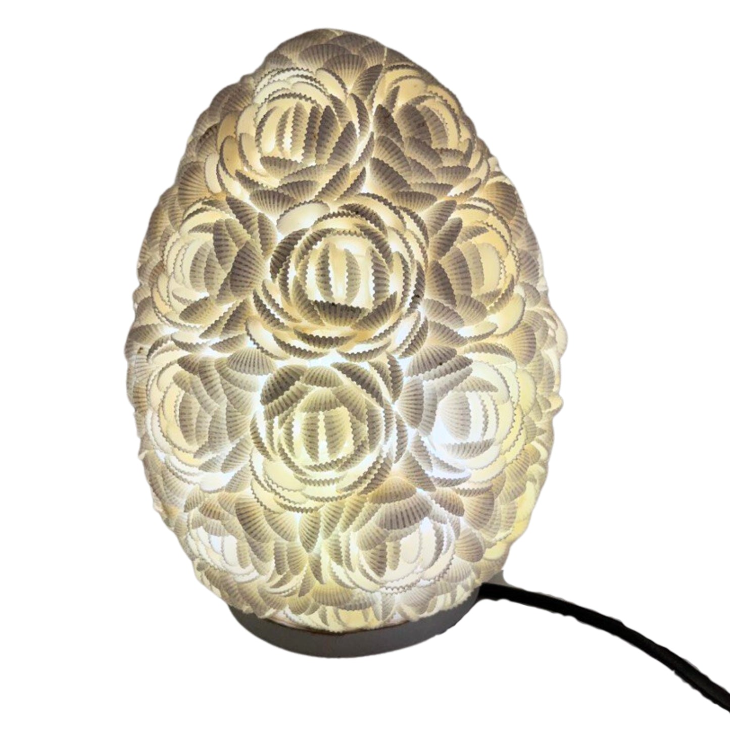 Boho Sea Shell Lamp - Rose Oval - 20cm