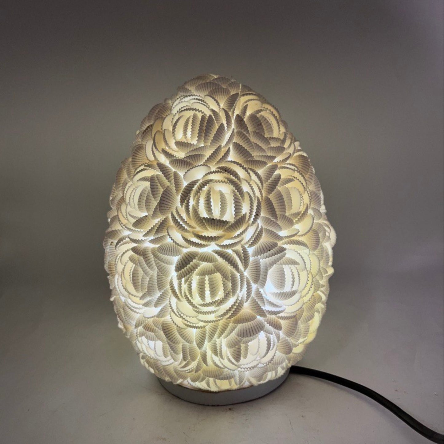 Boho Sea Shell Lamp - Rose Oval - 20cm