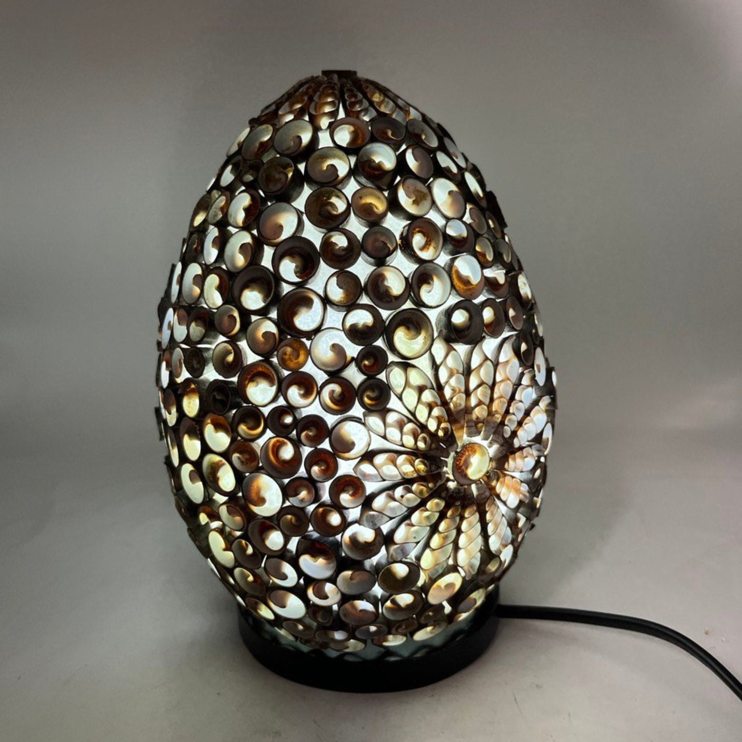 Boho Sea Shell Lamp - Chocolate Twist Oval - 20cm