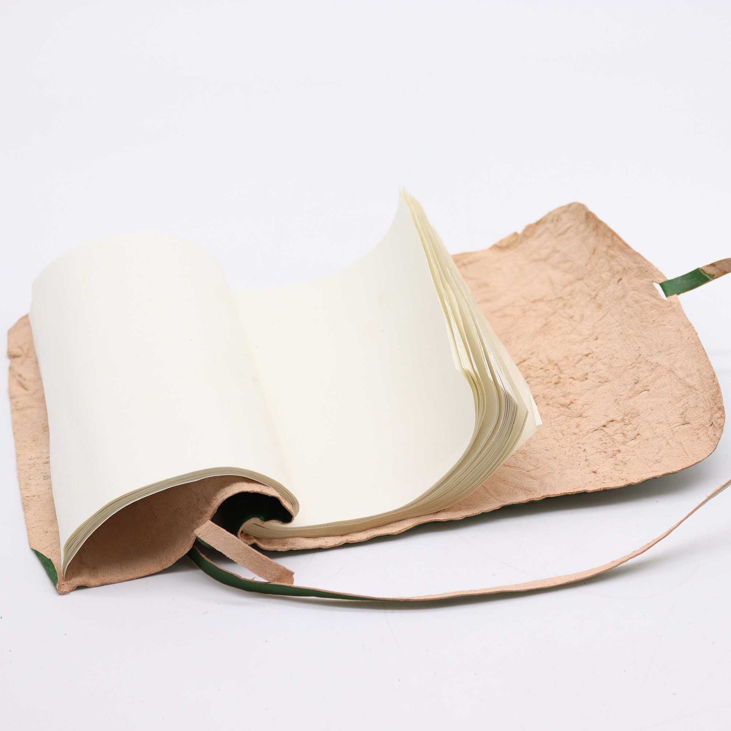 Rolled Leather Travel Notebook - 96 pages - Green