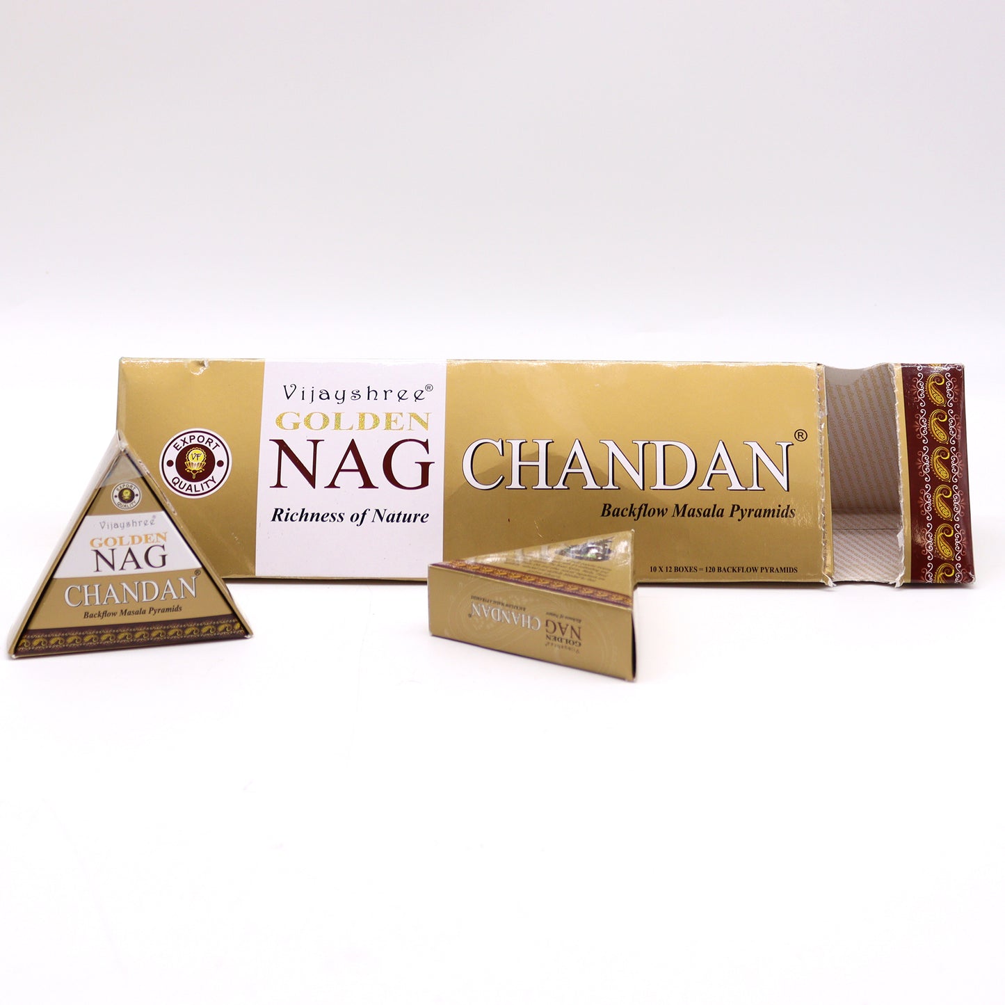 Jumbo Golden Nag - Chandan Back Flow Incense Cones