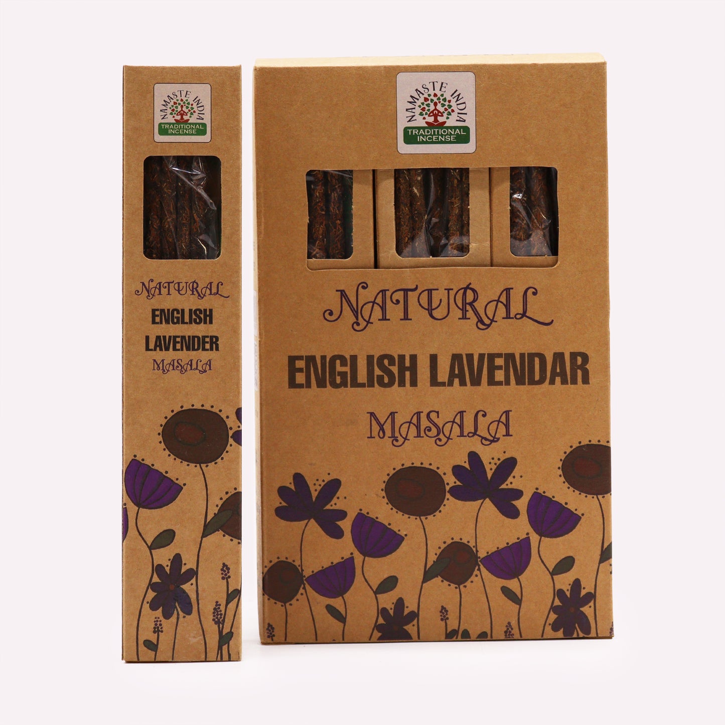 Natural Botanical Masala Incense Sticks - English Lavender