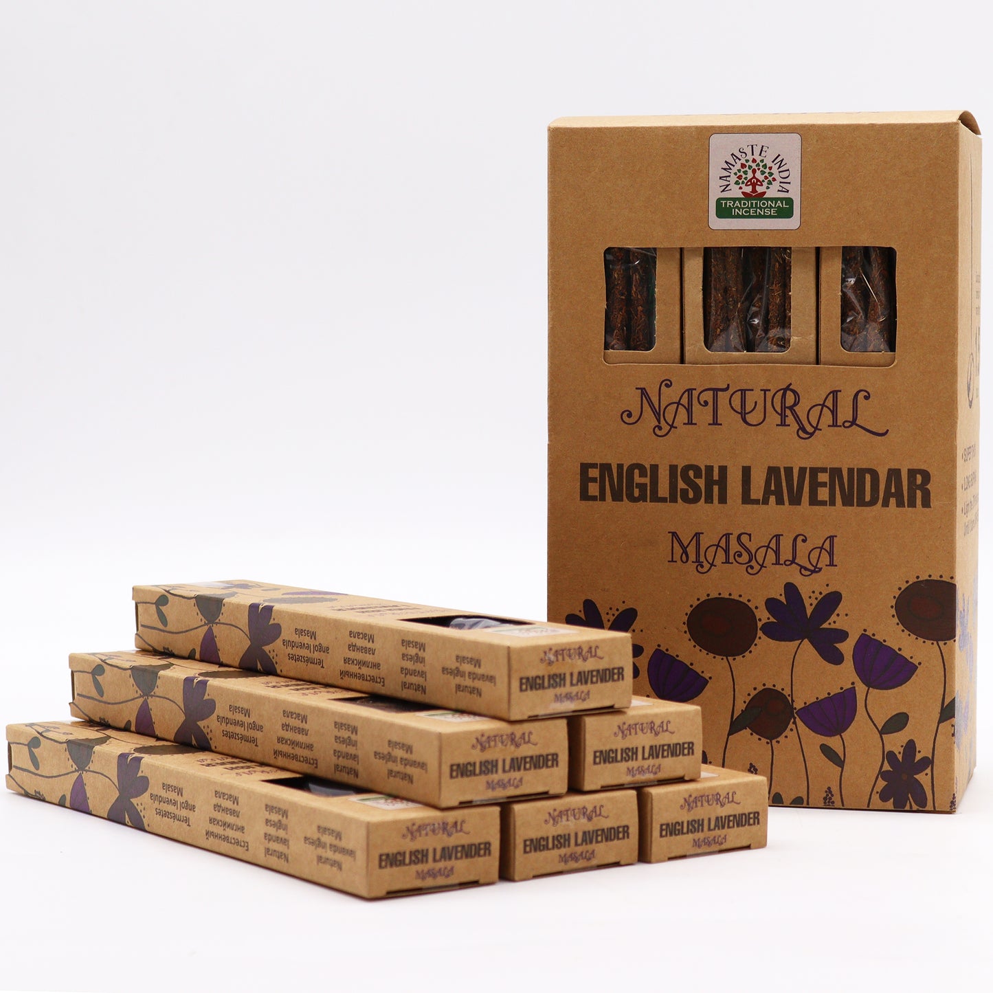 Natural Botanical Masala Incense Sticks - English Lavender