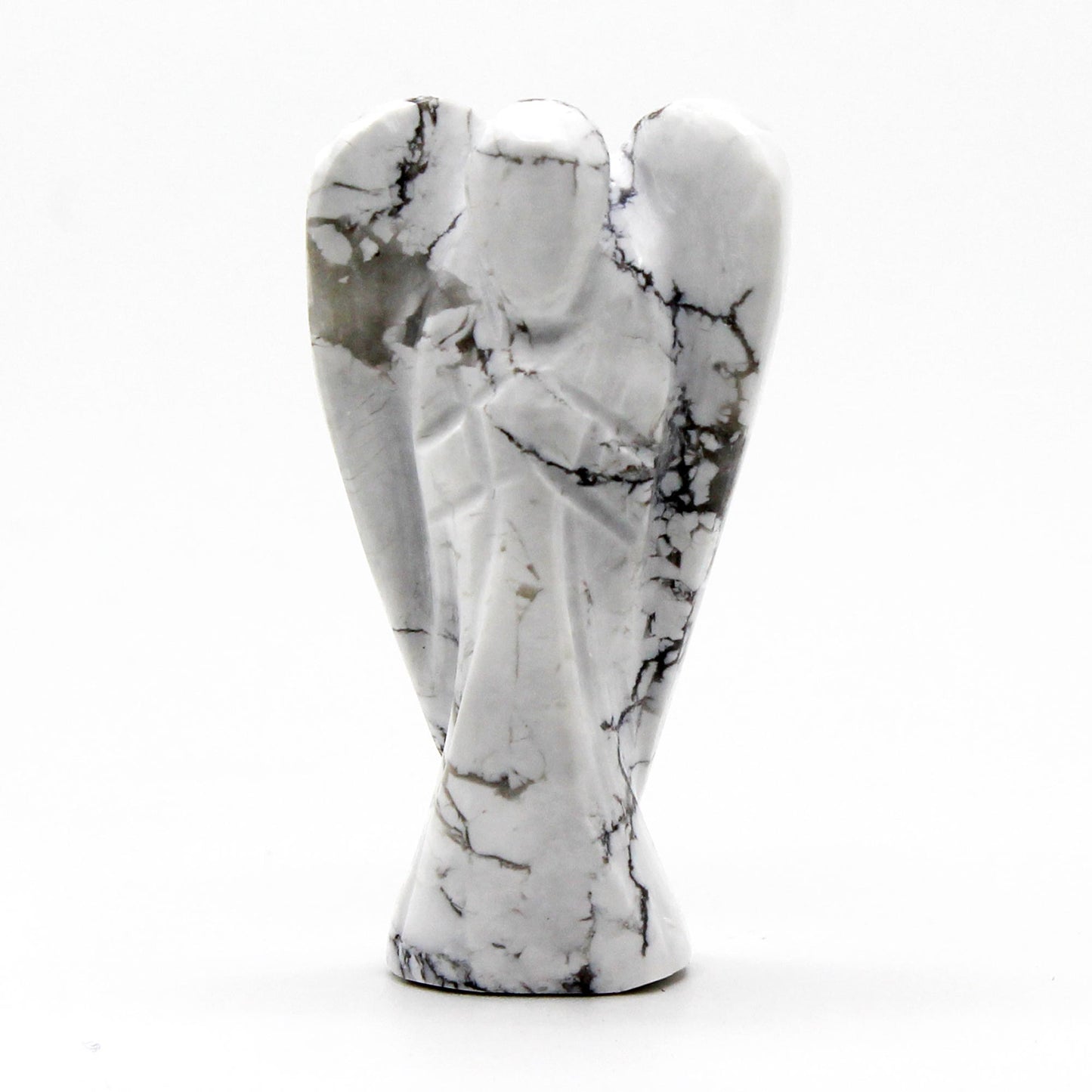 Hand Carved Gemstone Angel - White Howlite