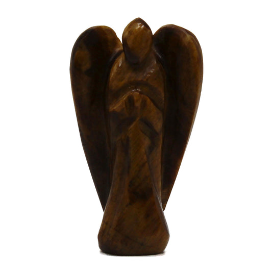 Hand Carved Gemstone Angel - Tiger Eye